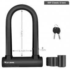 Замок U-Lock West Biking чорний